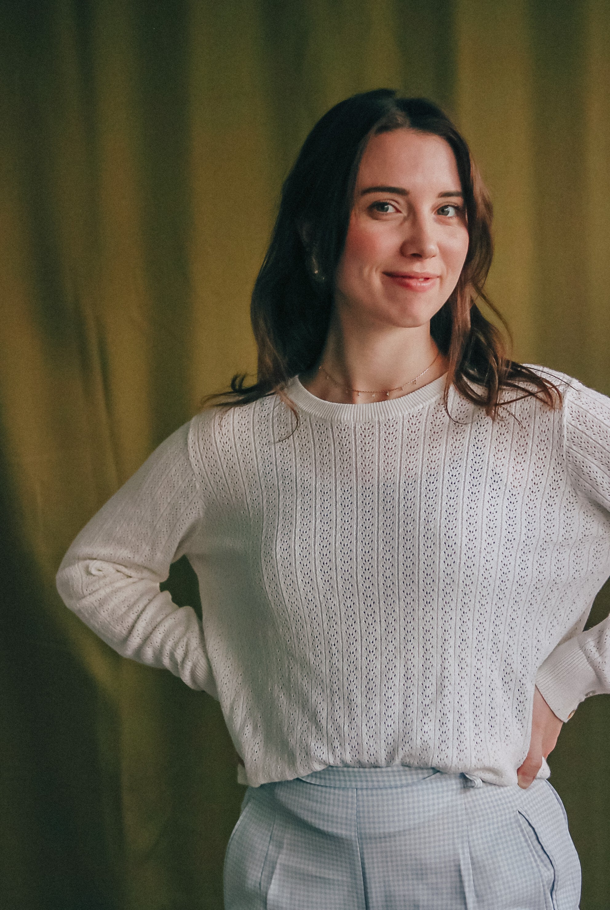 pull de seconde main blanc cassé