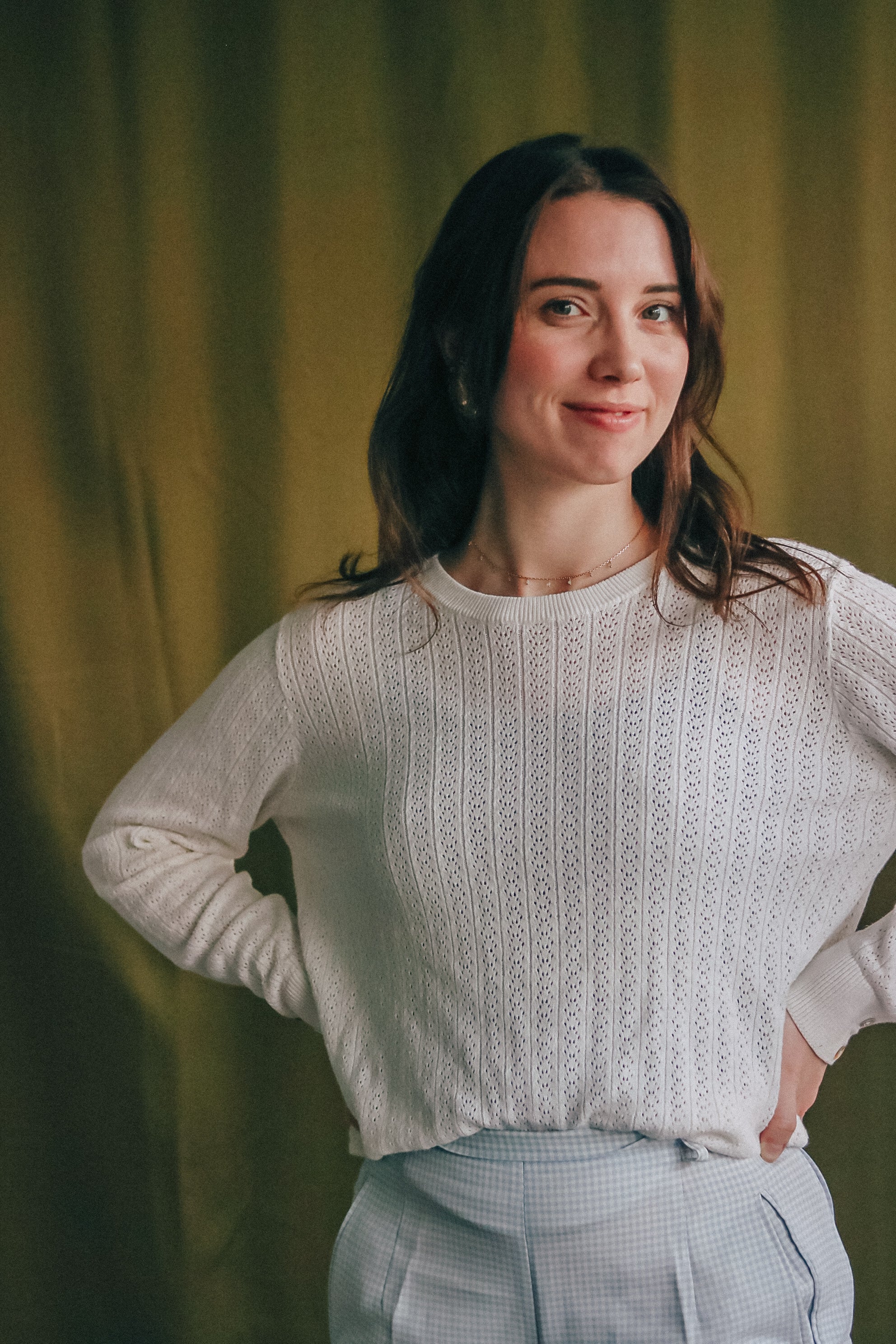 pull de seconde main blanc cassé