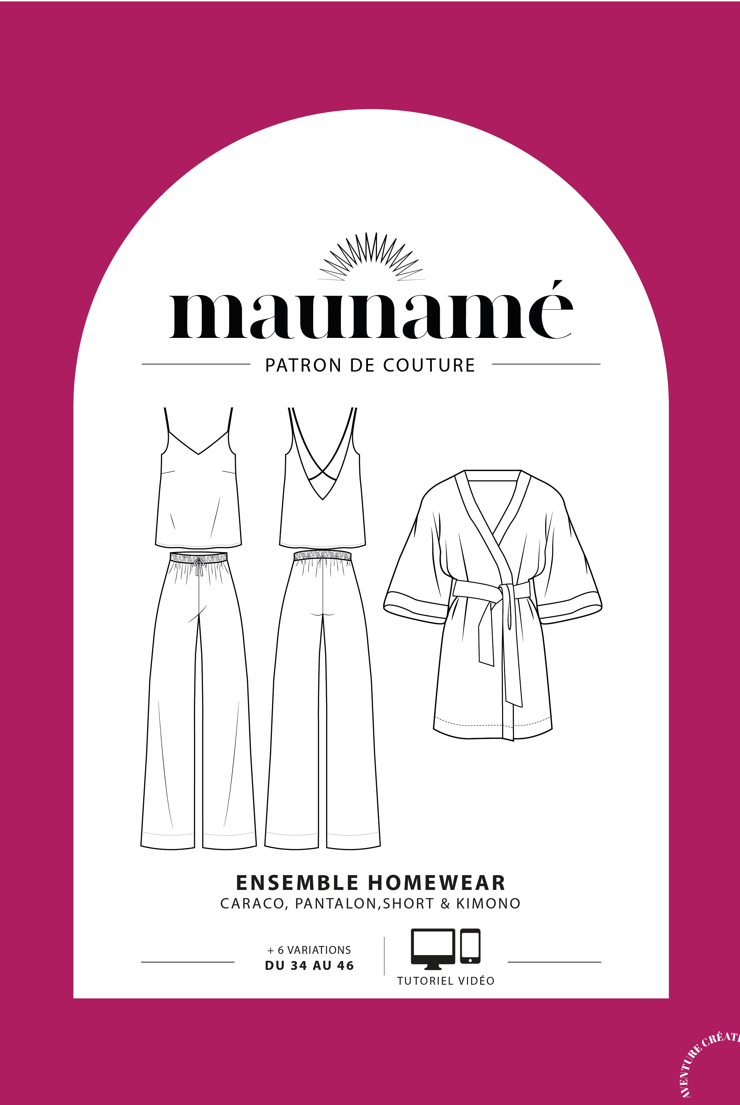 Affiche patron pour femme ensemble homewear Maunamé