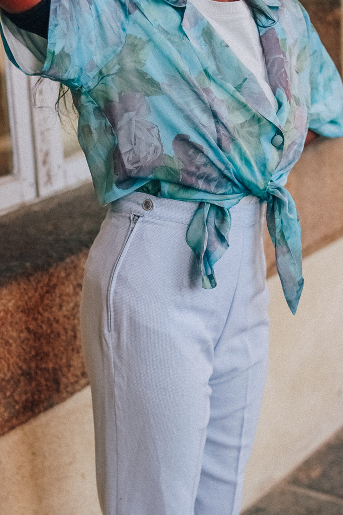 détails fermture pantalon vichy avec zip couture côté