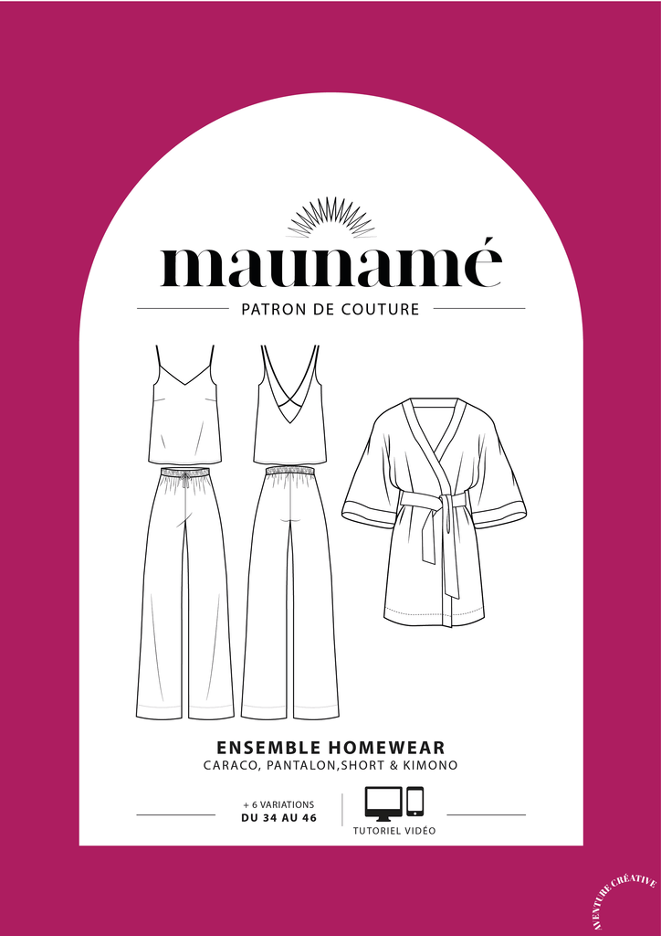 Affiche patron pour femme ensemble homewear Maunamé